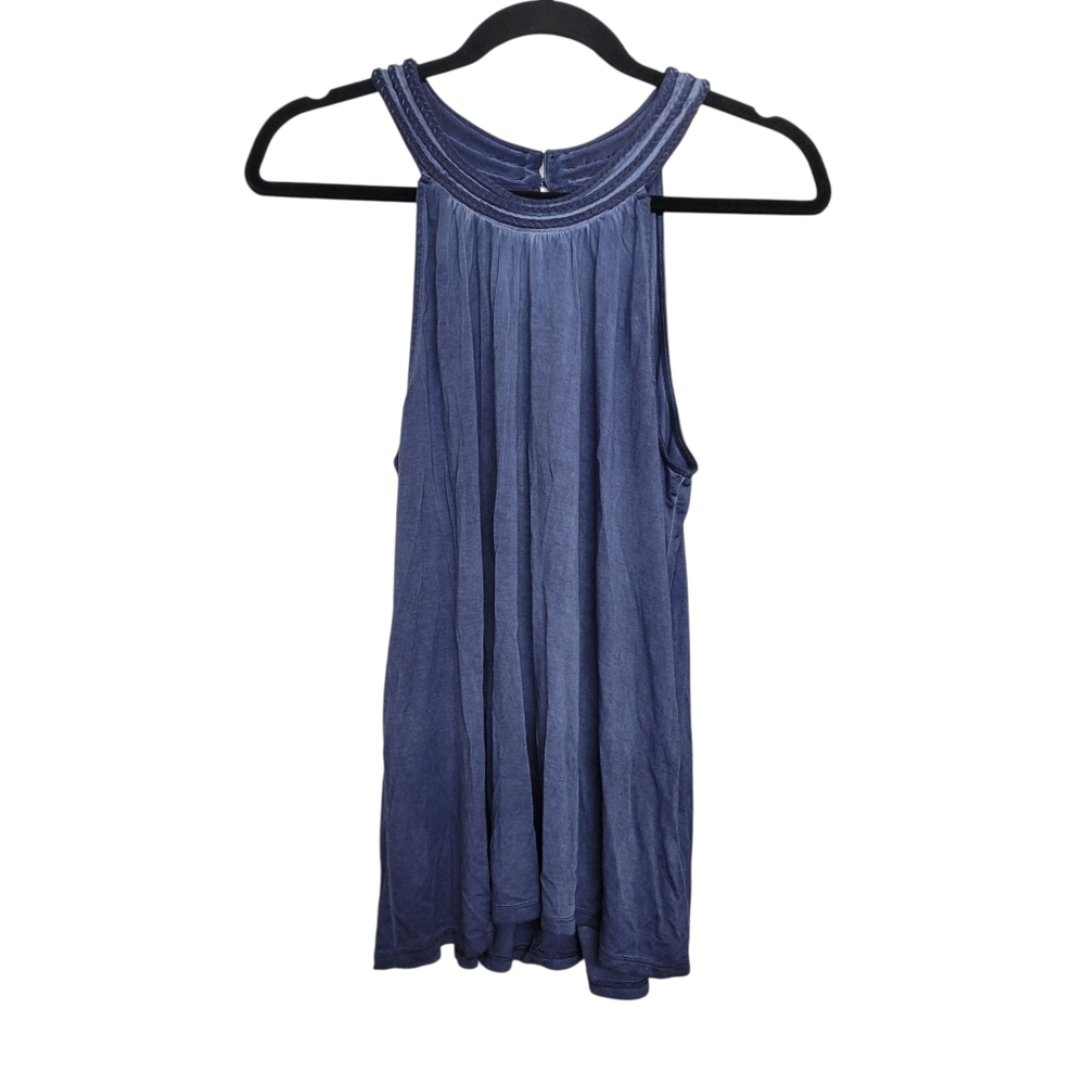 Cable and Gauge Navy Sleeveless Tank Top